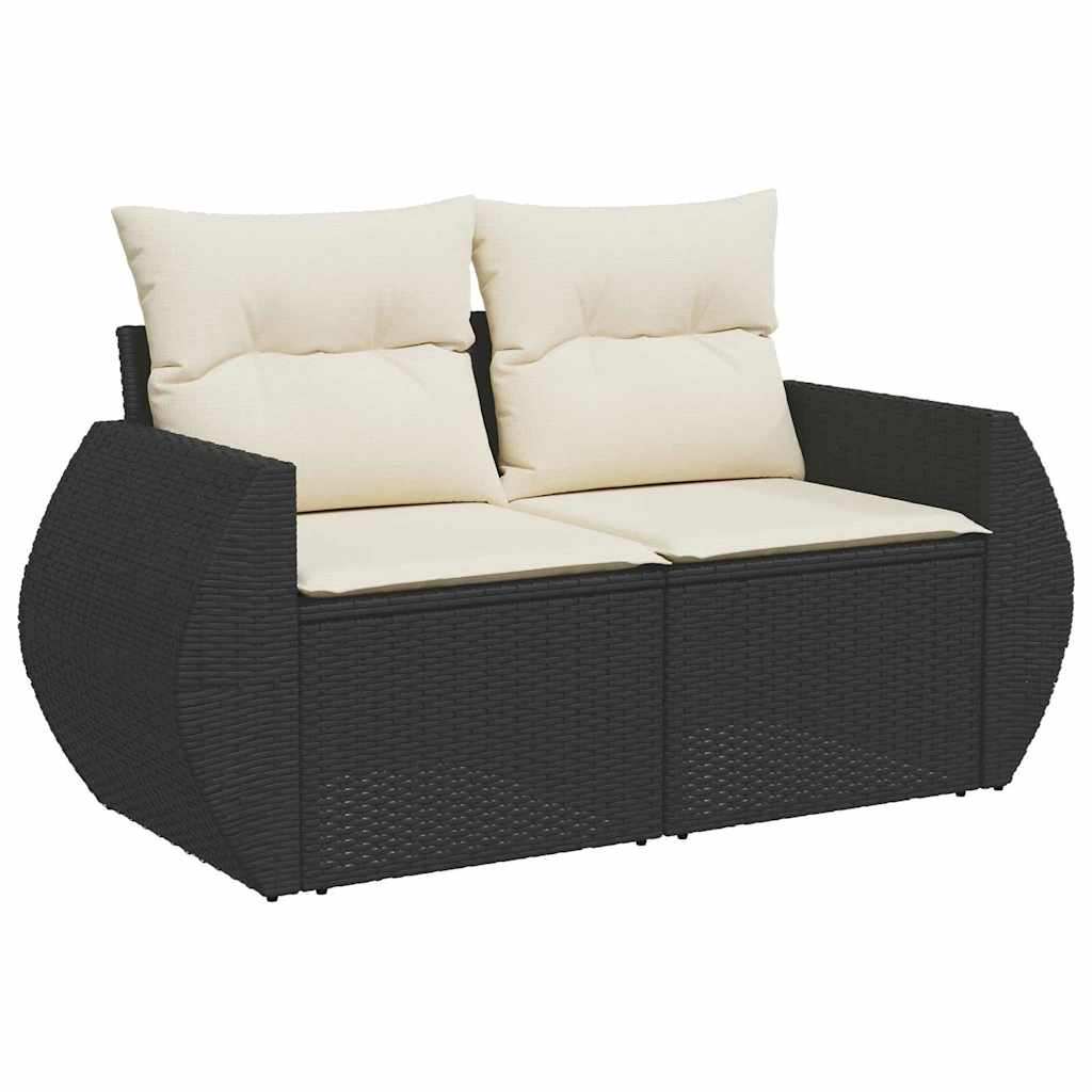 Garten-Sofa-Set mit Kissen 13 pcs Schwarz und Creme