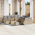 Garten-Sofa-Set mit Kissen mit Kissen 13 pcs Beige und Hellgrau
