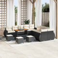 Garten-Sofa-Set mit Kissen mit Kissen 14 pcs Schwarz und Creme