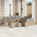 Garten-Sofa-Set mit Kissen 14 pcs Beige und Hellgrau