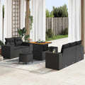 Gartensofa-set mit Kissen mit Kissen 8 pcs Schwarz Poly Rattan