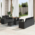 Gartensofa-set mit Kissen mit Kissen 8 pcs Schwarz Poly Rattan
