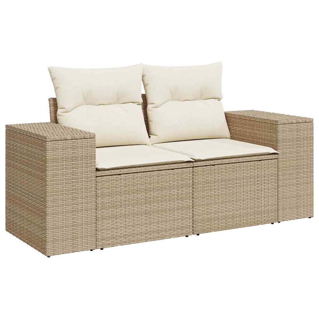 Garten-Sofa-Set mit Kissen mit Speicher 10 pcs Beige und Creme