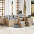 Garten-Sofa-Set mit Kissen mit Kissen 10 pcs Beige und Hellgrau