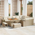 Garten-Sofa-Set mit Kissen mit Speicher 12 pcs Beige und Creme
