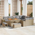 Garten-Sofa-Set mit Kissen mit Kissen 12 pcs Beige und Hellgrau