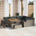 Garten-Sofa-Set mit Kissen mit Speicher mit Kissen 12 pcs Grau