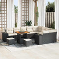 Garten-Sofa-Set mit Kissen mit Kissen 12 pcs Schwarz und Creme