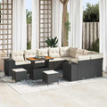Garten-Sofa-Set mit Kissen mit Kissen 12 pcs Schwarz und Creme