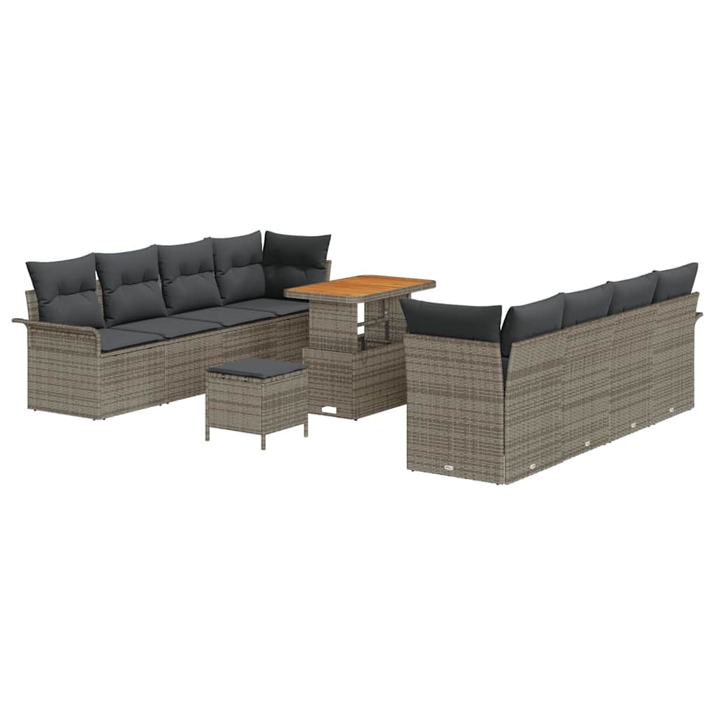Garten-Sofa-Set mit Kissen mit Speicher Grau 90 x 55 x 71 cm
