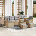 Garten-Sofa-Set mit Kissen 10 pcs Beige und Hellgrau