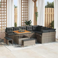 Garten-Sofa-Set mit Kissen mit Speicher mit Kissen 12 pcs Grau
