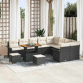 Garten-Sofa-Set mit Kissen mit Kissen 12 pcs Schwarz und Creme