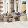 Garten-Sofa-Set mit Kissen mit Kissen 12 pcs Beige und Hellgrau