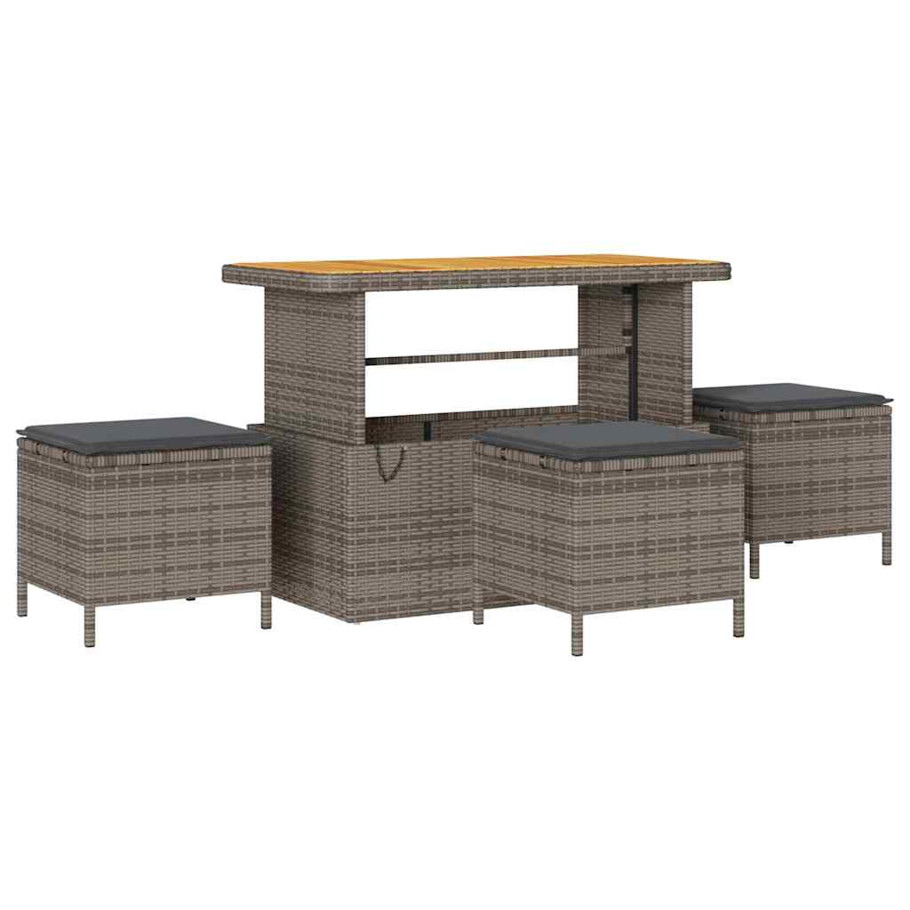Garten-Sofa-Set mit Kissen mit Speicher mit Kissen 13 pcs Grau