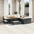 Garten-Sofa-Set mit Kissen 13 pcs Schwarz und Creme