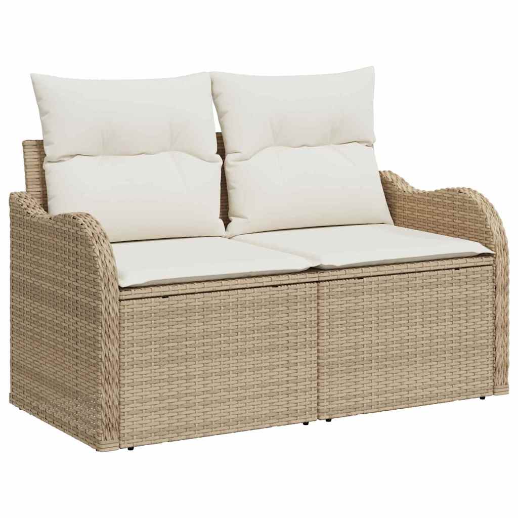 Garten-Sofa-Set mit Kissen mit Speicher 10 pcs Beige und Creme