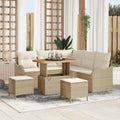 Garten-Sofa-Set mit Kissen mit Speicher 8 pcs Beige und Creme