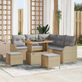 Garten-Sofa-Set mit Kissen mit Kissen 8 pcs Beige und Hellgrau