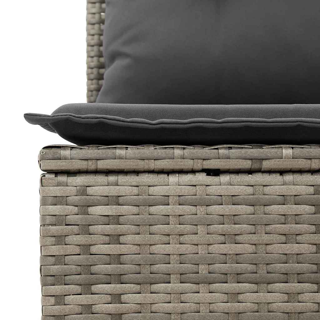 Garten-Sofa-Set mit Kissen mit Speicher mit Kissen 9 pcs Grau