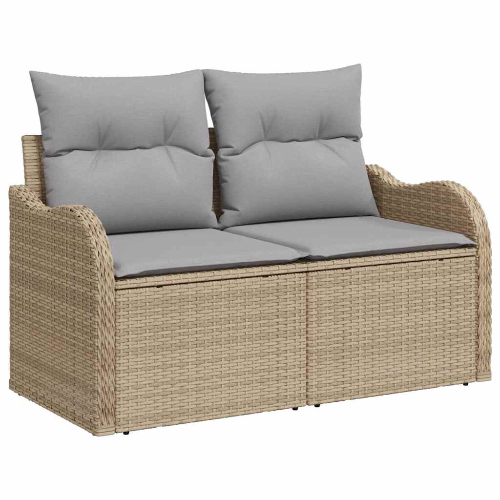 Garten-Sofa-Set mit Kissen 12 pcs Beige und Hellgrau