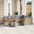 Garten-Sofa-Set mit Kissen 12 pcs Beige und Hellgrau