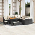 Garten-Sofa-Set mit Kissen 13 pcs Schwarz und Creme