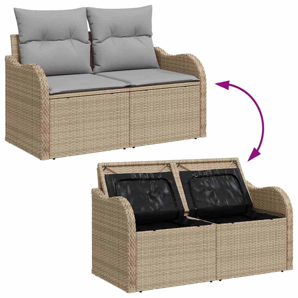 Garten-Sofa-Set mit Kissen 13 pcs Beige und Hellgrau