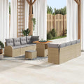 Garten-Sofa-Set mit Kissen 11 pcs Beige und Hellgrau
