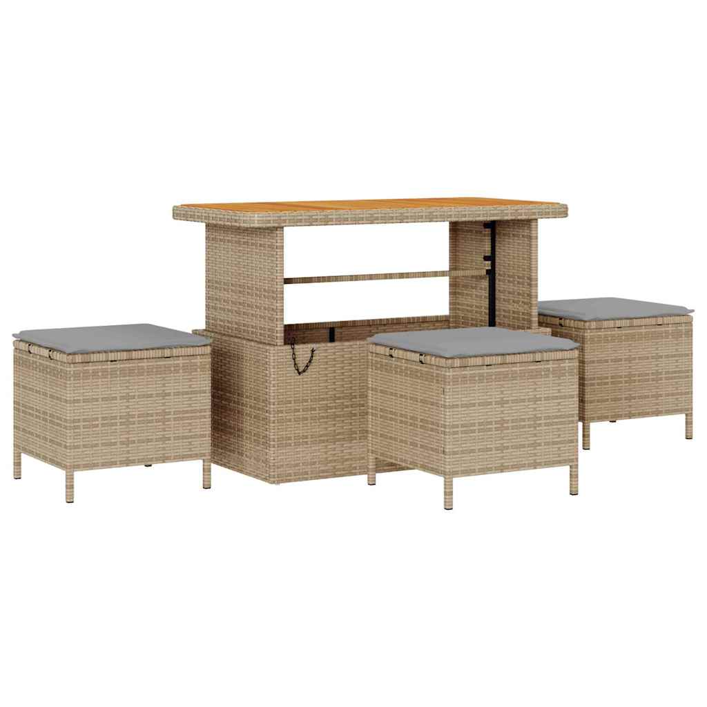 Garten-Sofa-Set mit Kissen 9 pcs Beige und Hellgrau