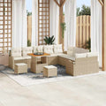 Garten-Sofa-Set mit Kissen mit Speicher 13 pcs Beige und Creme