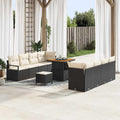 Garten-Sofa-Set mit Kissen Schwarz und Creme 80 x 80 x 71 cm