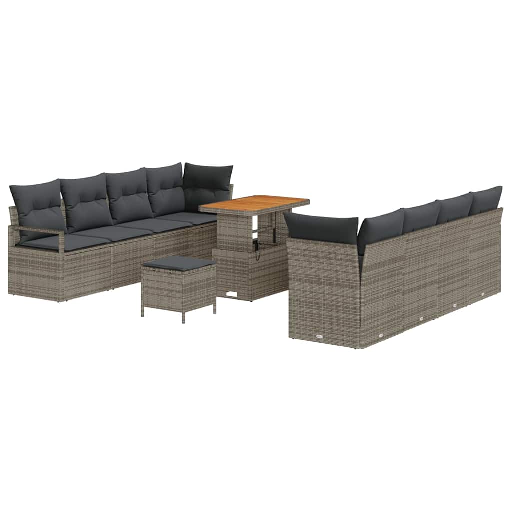 Garten-Sofa-Set mit Kissen mit Speicher Grau 90 x 55 x 71 cm
