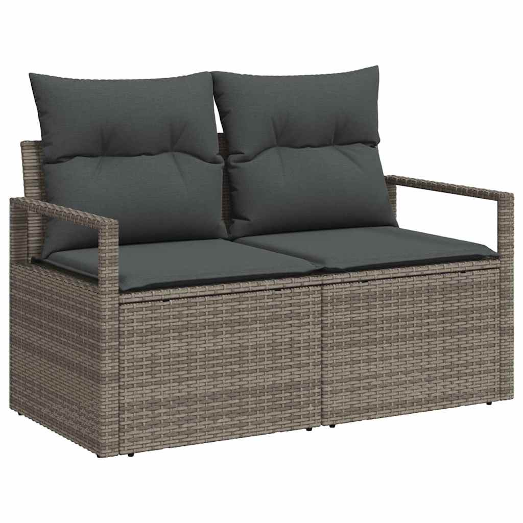 Garten-Sofa-Set mit Kissen mit Speicher Grau 90 x 55 x 71 cm