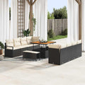 Garten-Sofa-Set mit Kissen Schwarz und Creme 100 x 100 x 71 cm