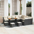 Garten-Sofa-Set mit Kissen 13 pcs Schwarz und Creme