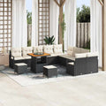 Garten-Sofa-Set mit Kissen 13 pcs Schwarz und Creme