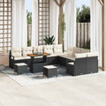 Garten-Sofa-Set mit Kissen 13 pcs Schwarz und Creme