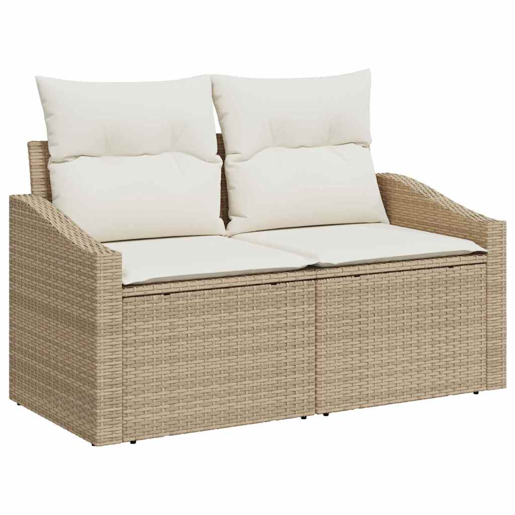 Garten-Sofa-Set mit Kissen mit Speicher 10 pcs Beige und Creme