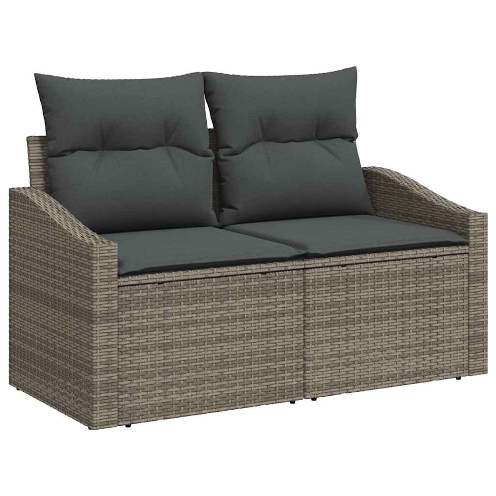 Garten-Sofa-Set mit Kissen mit Speicher mit Kissen 10 pcs Grau