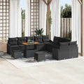 Gartensofa-set mit Kissen 13 pcs Schwarz Poly Rattan
