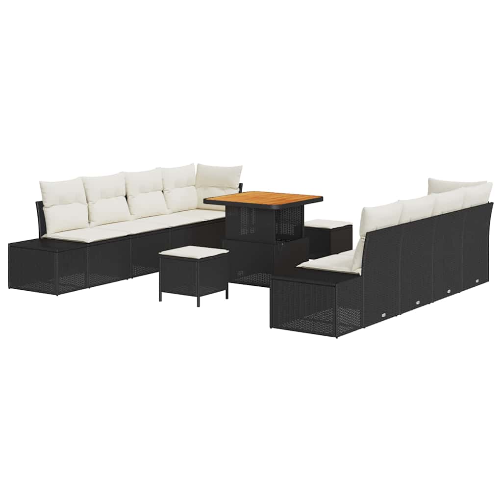 Gartensofa-set mit Kissen Schwarz 80 x 80 x 71 cm Poly Rattan