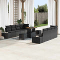 Gartensofa-set mit Kissen Schwarz 90 x 55 x 71 cm Poly Rattan