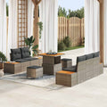 Garten-Sofa-Set mit Kissen 8 pcs Hellgrau und Dunkelgrau