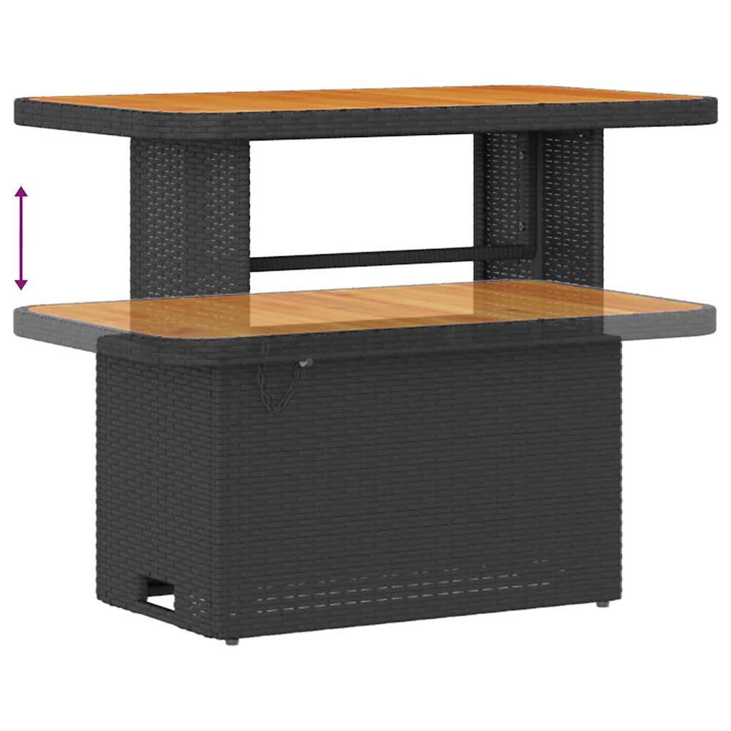 Gartensofa-set mit Kissen 14 pcs Schwarz und Creme Poly-Rattan