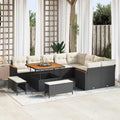 Gartensofa-set mit Kissen mit Kissen 12 pcs Schwarz Poly Rattan
