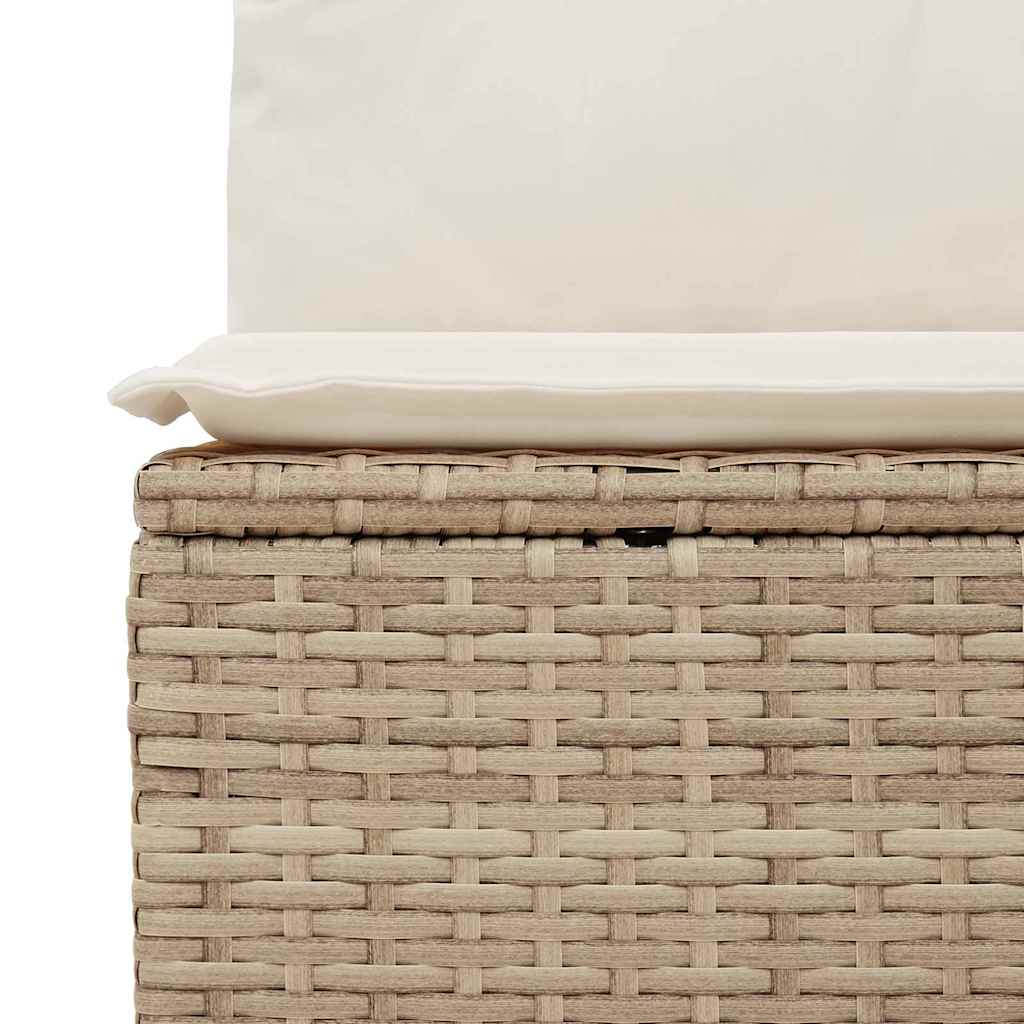 Gartensofa-set mit Kissen mit Speicher 12 pcs Beige Poly Rattan