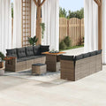 Gartensofa-set mit Kissen 12 pcs Grau Poly-Rattan