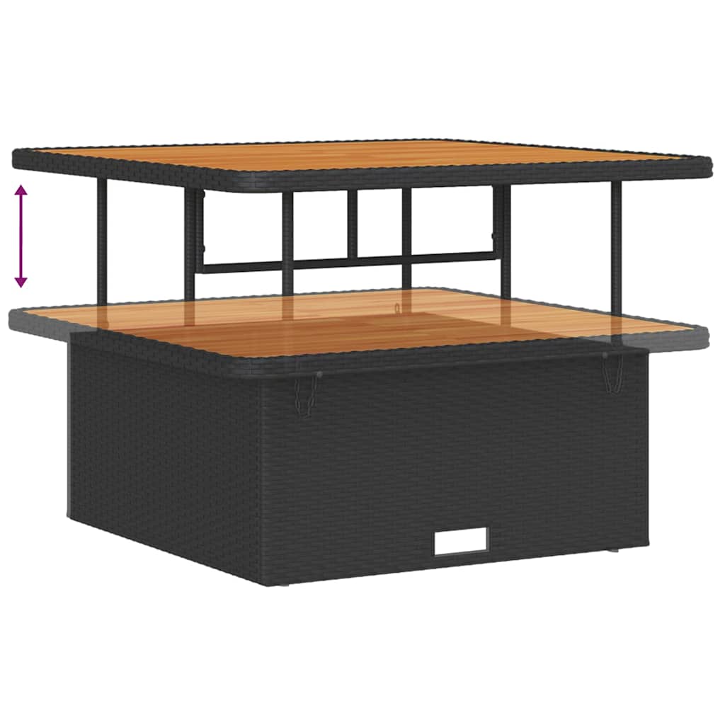 Gartensofa-set mit Kissen 12 pcs Schwarz und Creme Poly-Rattan