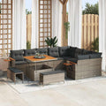 Gartensofa-set mit Kissen 13 pcs Grau Poly-Rattan